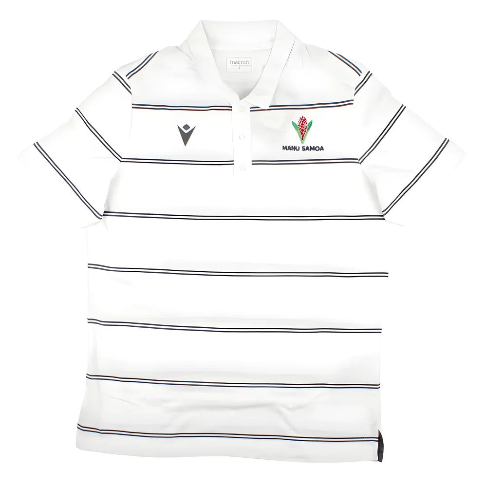 2023-2024 Samoa Rugby Travel Player Cotton Polo Shirt (White)_0