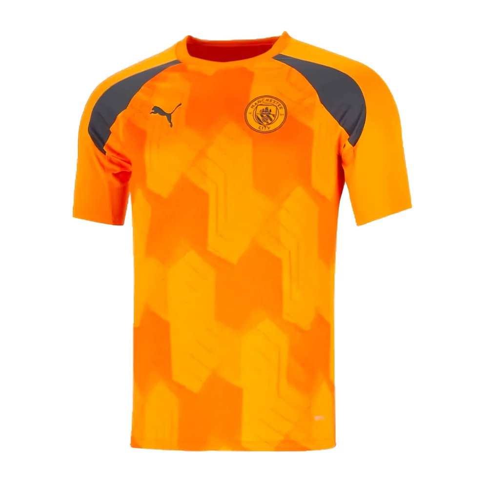 2023-2024 Man City Pre-Match Jersey (Orange) (KUN AGUERO 10)_3
