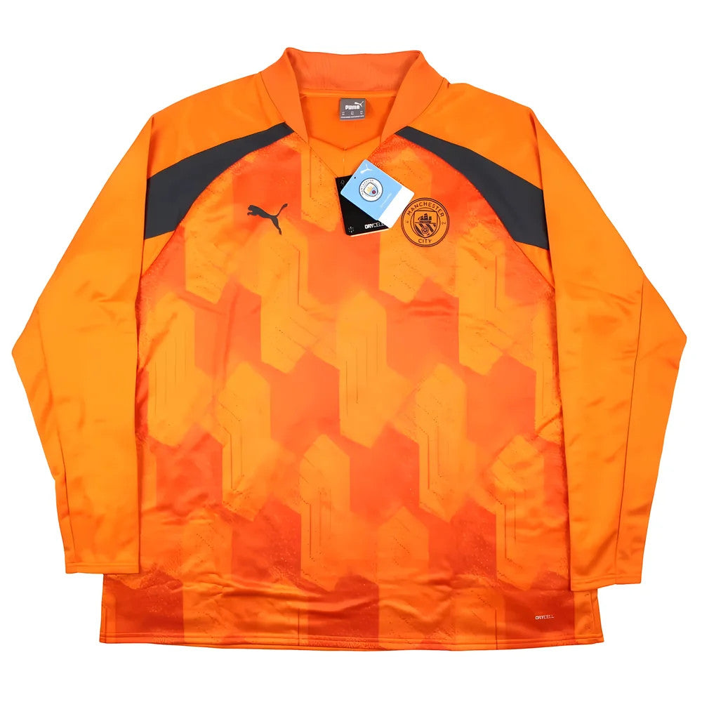 2023-2024 Man City Pre-Match LS Sweat Top (Orange)_0