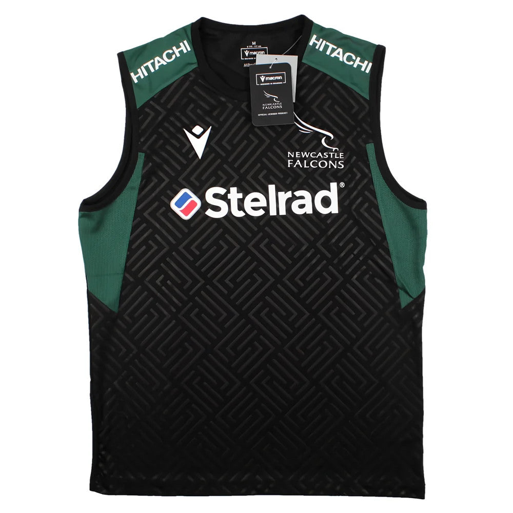 2023-2024 Newcastle Falcons Sleeveless Rugby Tee (Black) (Your Name)_3