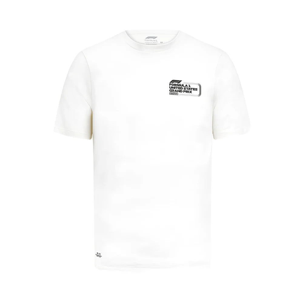 2023 F1 Formula 1 Mens T-Shirt Cotton Austin RS White_0