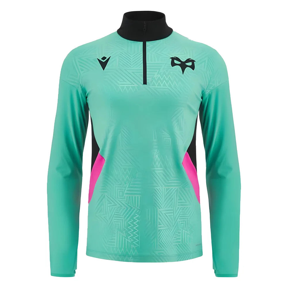 2023-2024 Ospreys Rugby Training 1/4 Zip LS Top (Mint)_0
