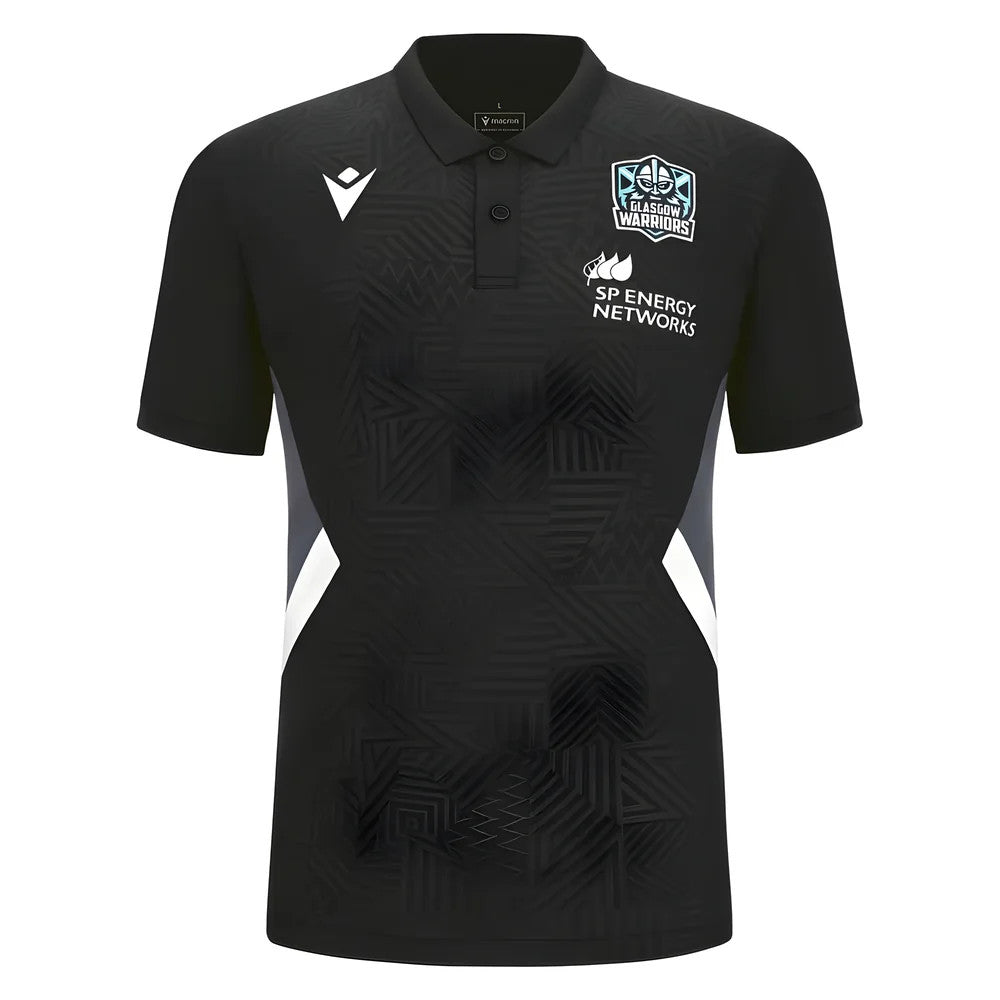2023-2024 Glasgow Warriors Travel Player Polo Shirt (Black)_0