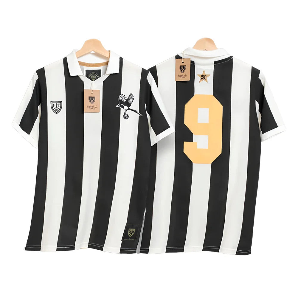 Newcastle Shearer Tribute Magpie Retro Football Shirt_0