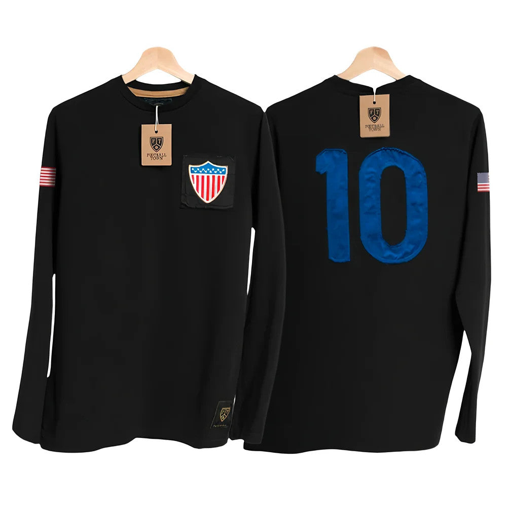 USA The Yanks Black Number 10 LS Retro Shirt_0