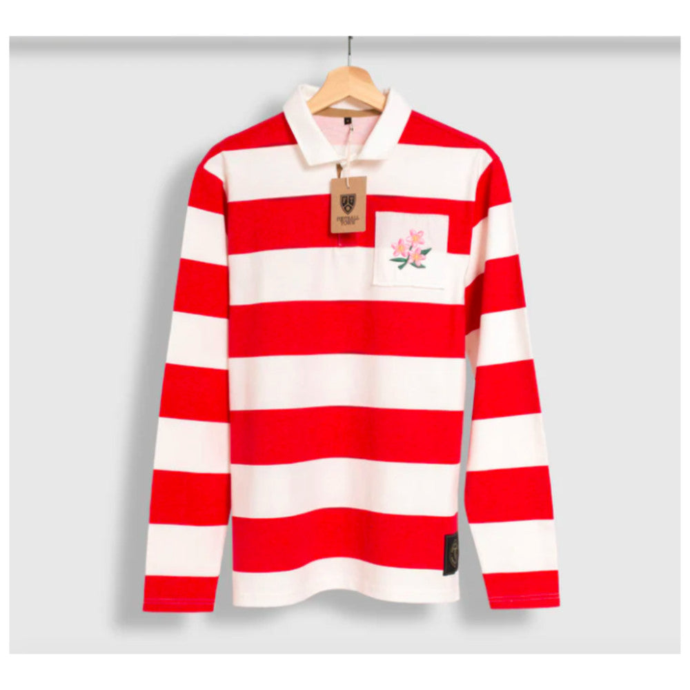 Japan Cherry Blossom Retro LS Rugby Jersey_0