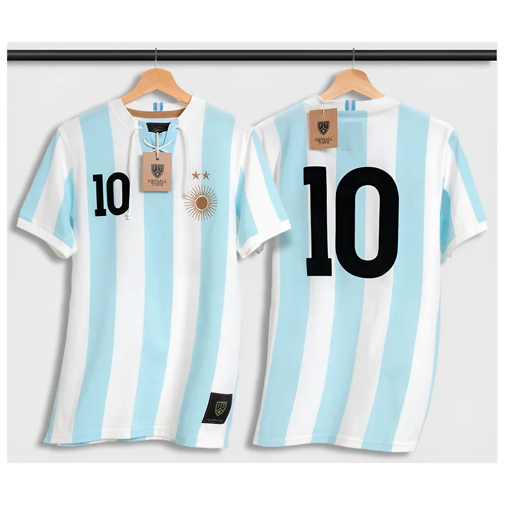Argentina Home Retro Shirt with Laces El Sol_0