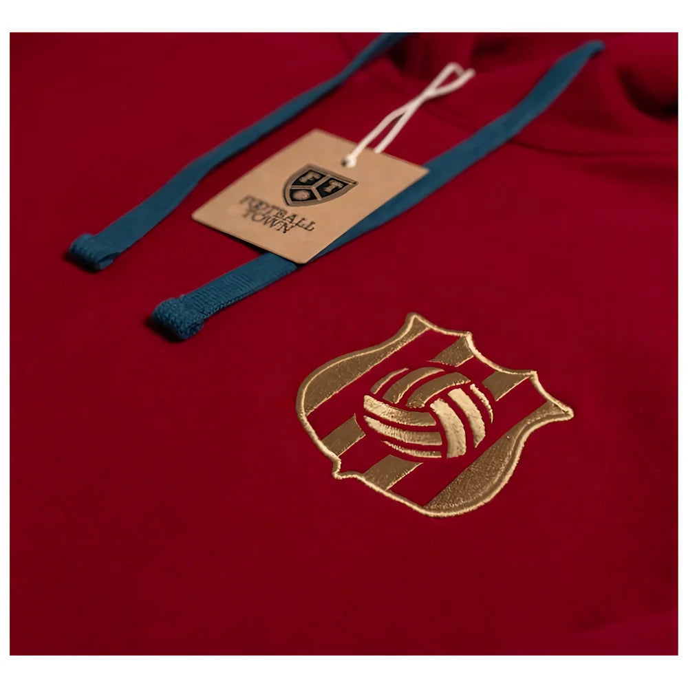 Barcelona Retro Football Hoodie (Red)_1