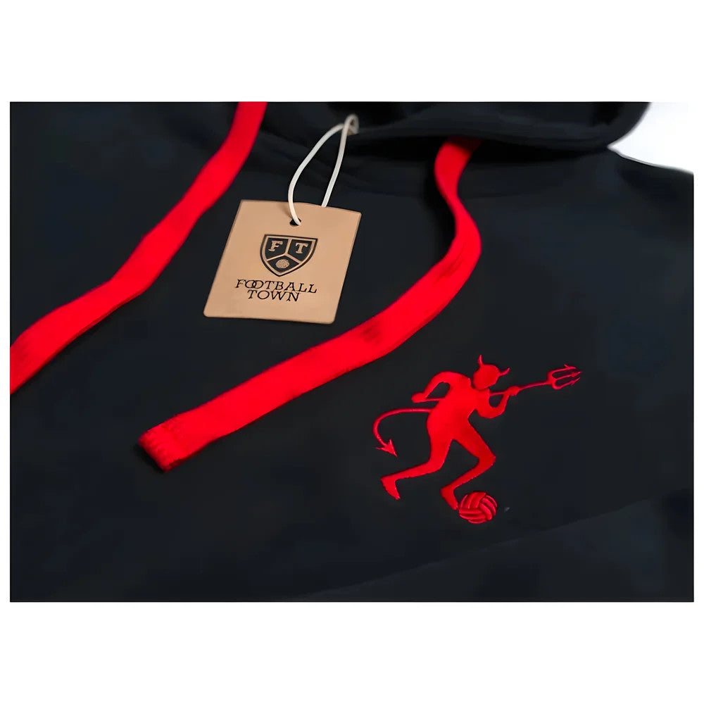 Manchester Retro Football Hoodie The Devil (Black)_1