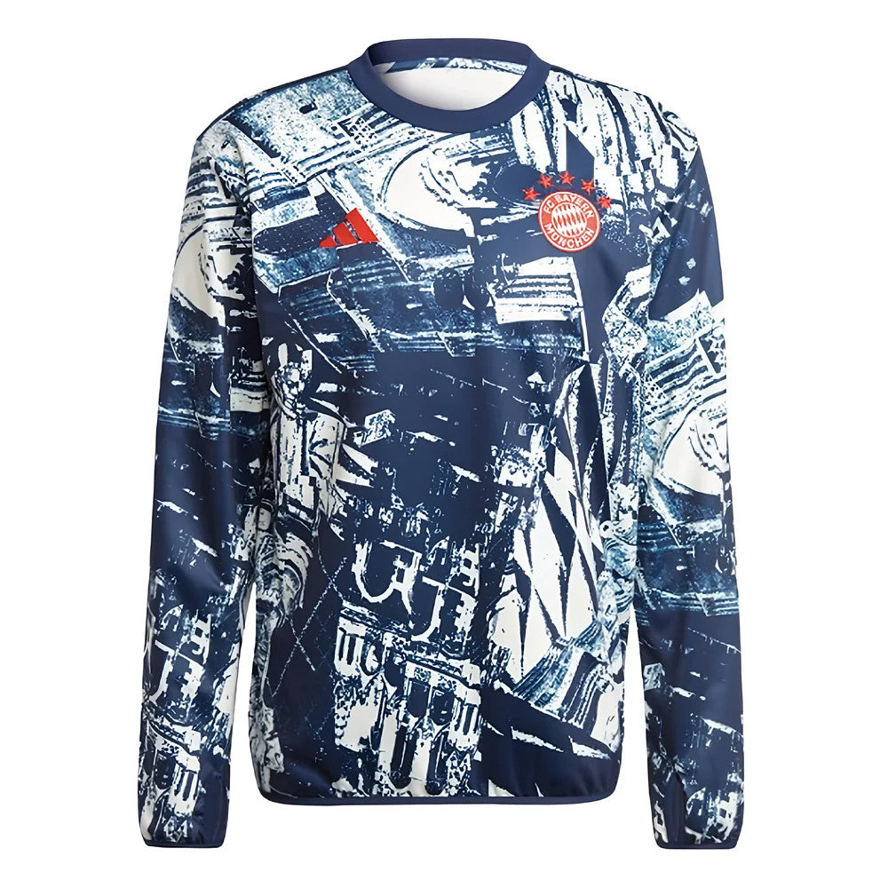 2023-2024 Bayern Munich Pre-Match Warm Up Top (Off White)_0