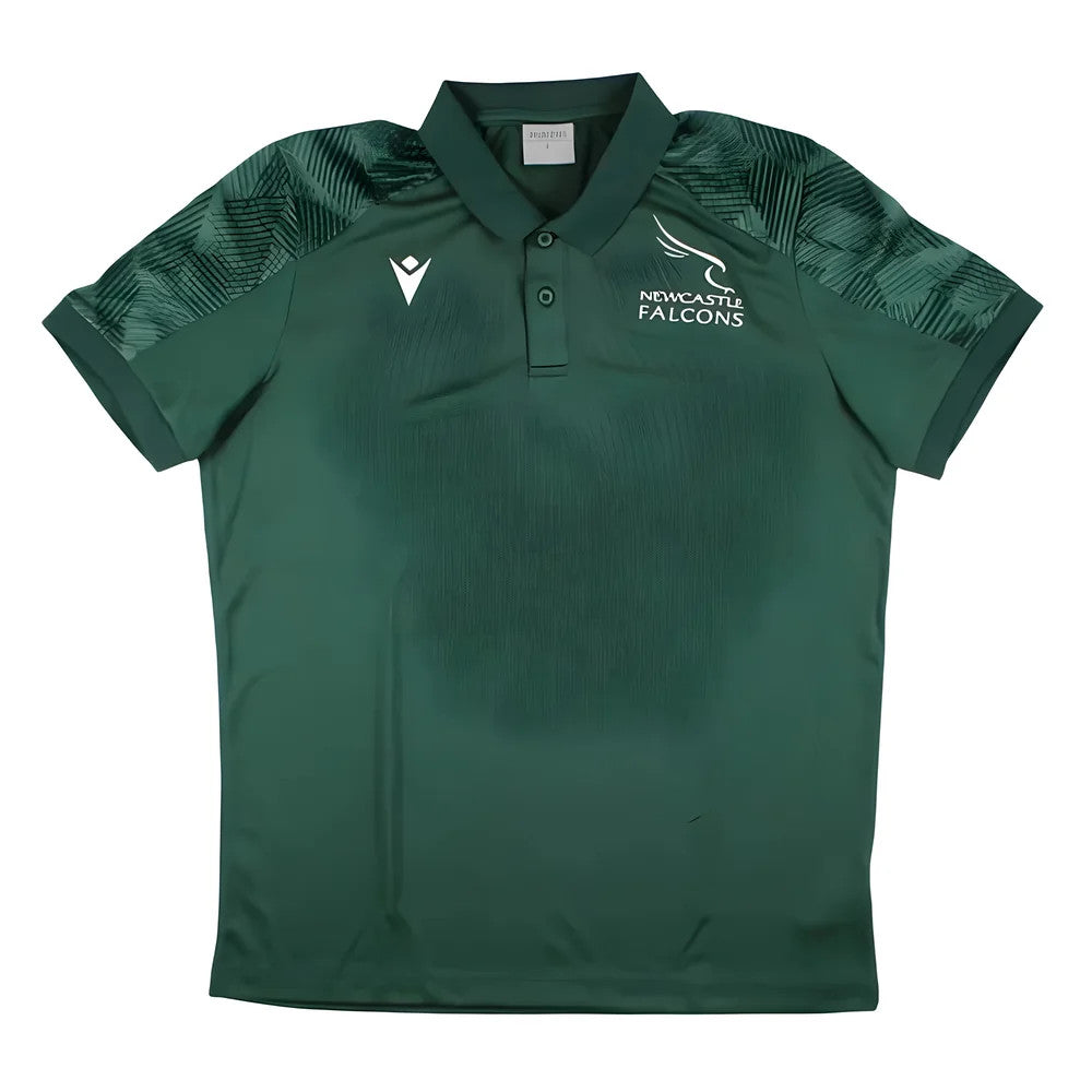 2023-2024 Newcastle Falcons Travel Player Poly Polo Shirt (Green)_0