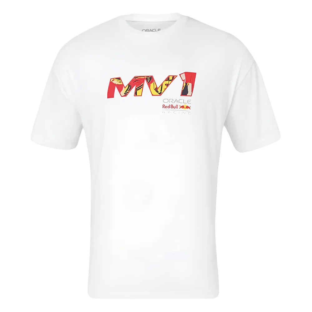 2024 Red Bull Racing Max Verstappen Pop Art Oversized T-Shirt (White)_0