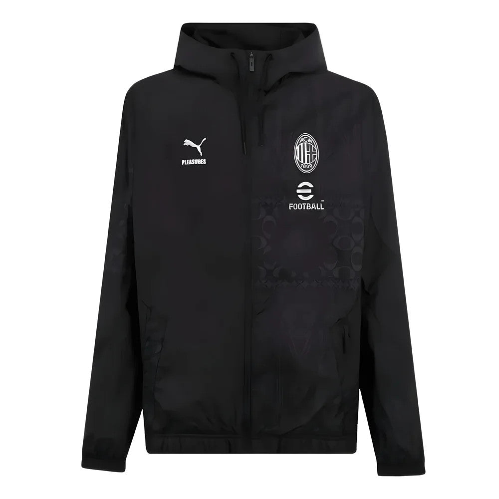 2023-2024 AC Milan x PLEASURES Prematch Jacket (Black)_0