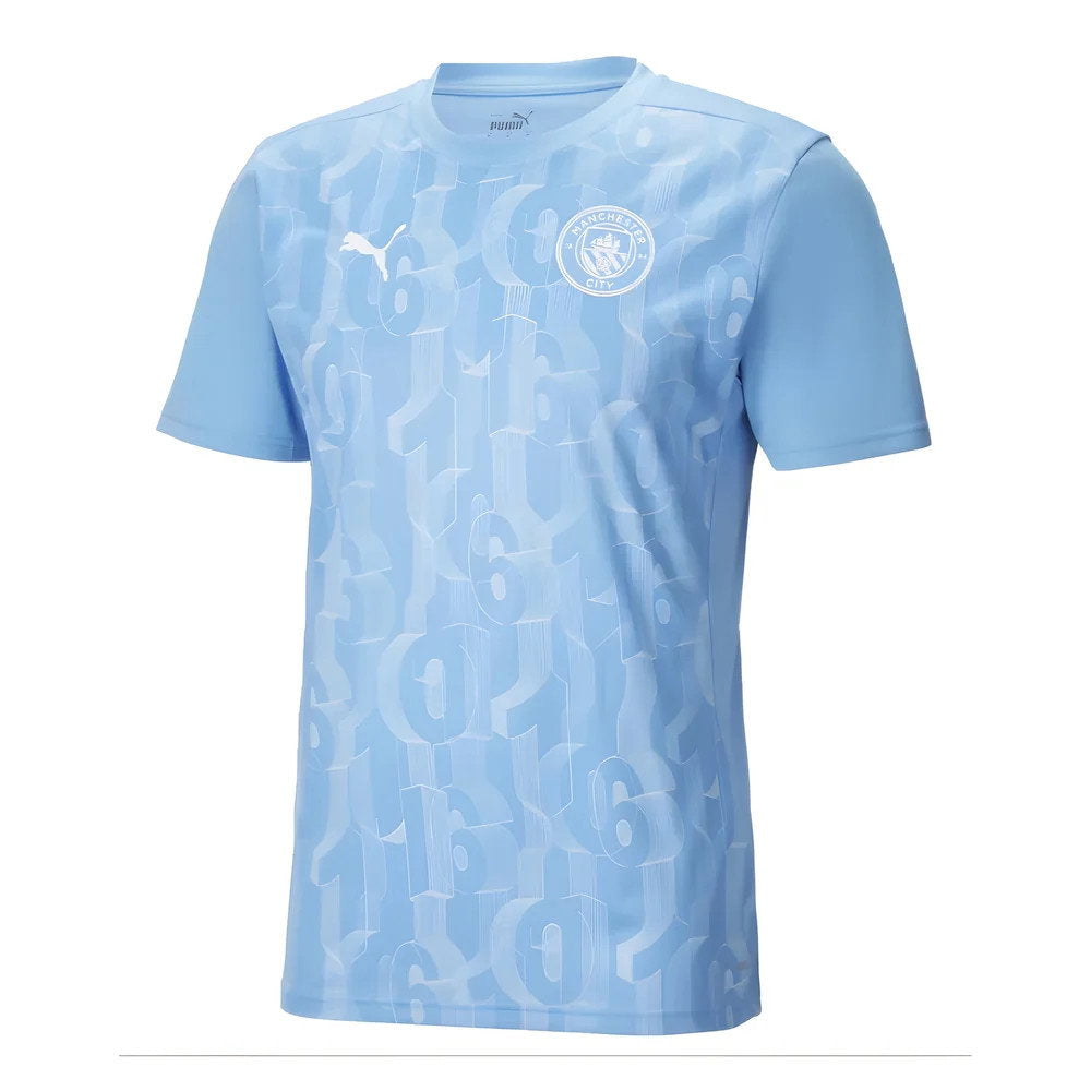 2024-2025 Man City Prematch SS Shirt (Light Blue) (Mahrez 26)_3