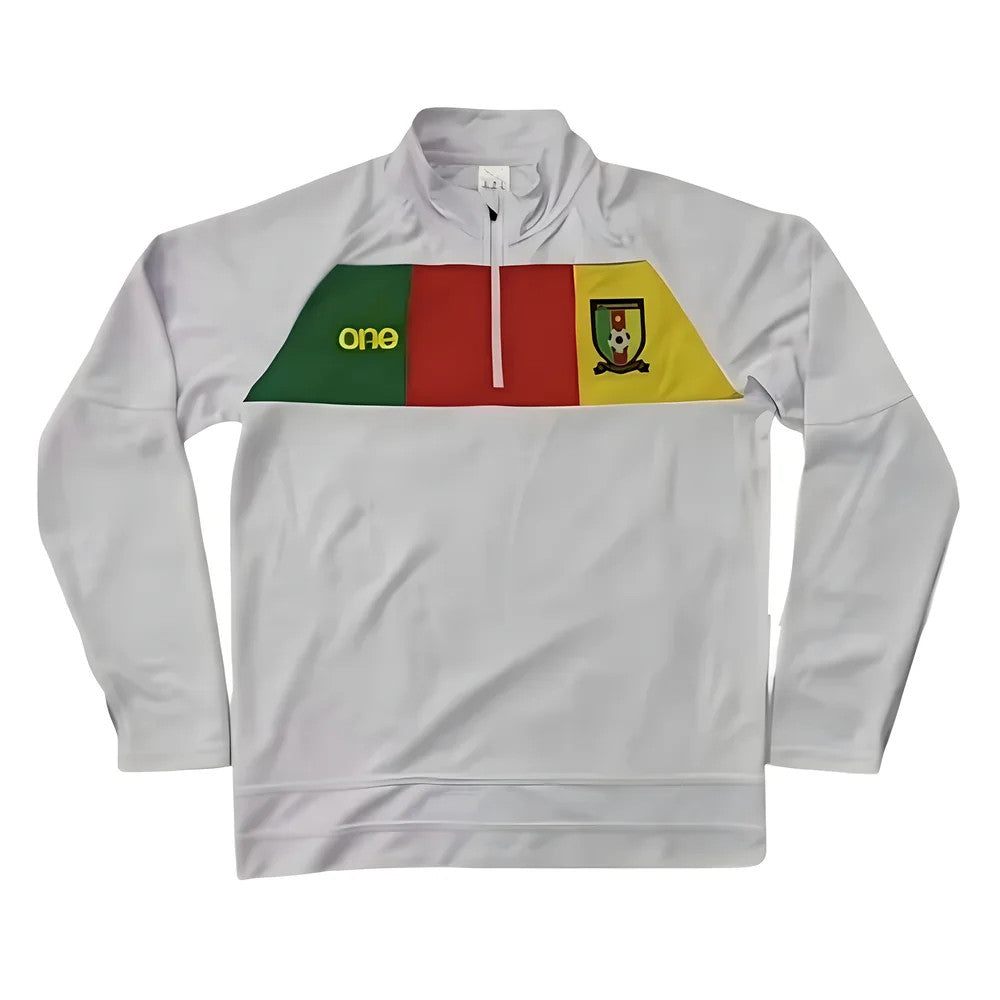 2022-2023 Cameroon 1/4 Zip Training Top (White)_0