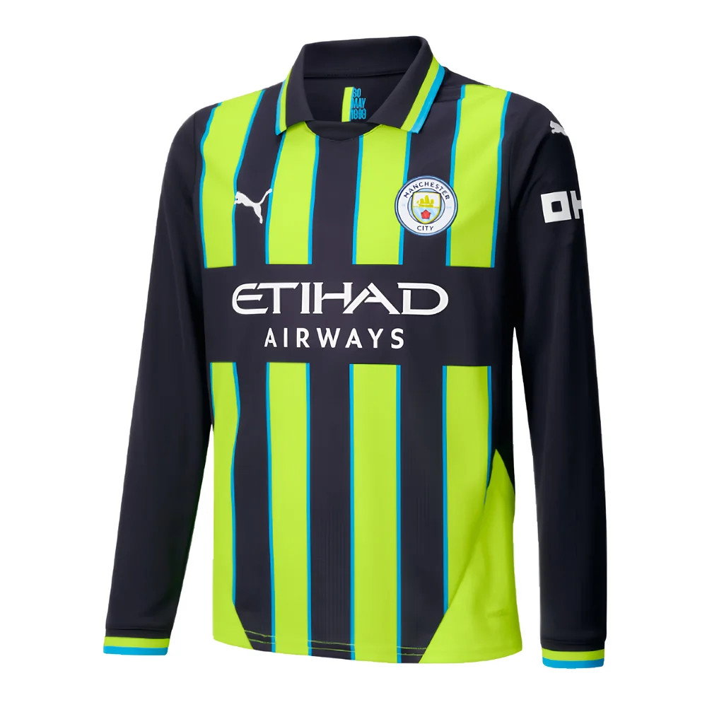 2024-2025 Man City Away Long Sleeve Shirt (Kids) (Castellanos 10)_3