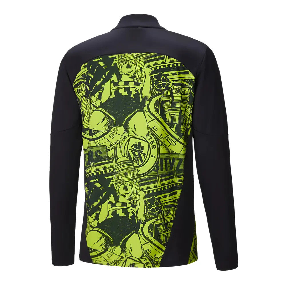 2024-2025 Man City Prematch 1/4 Zip Top (Yellow Glow)_1