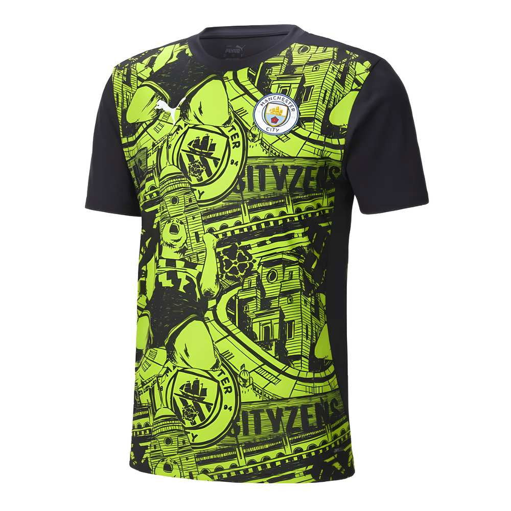 2024-2025 Man City Pre-Match Shirt (Yellow Glow) (Nico 14)_0