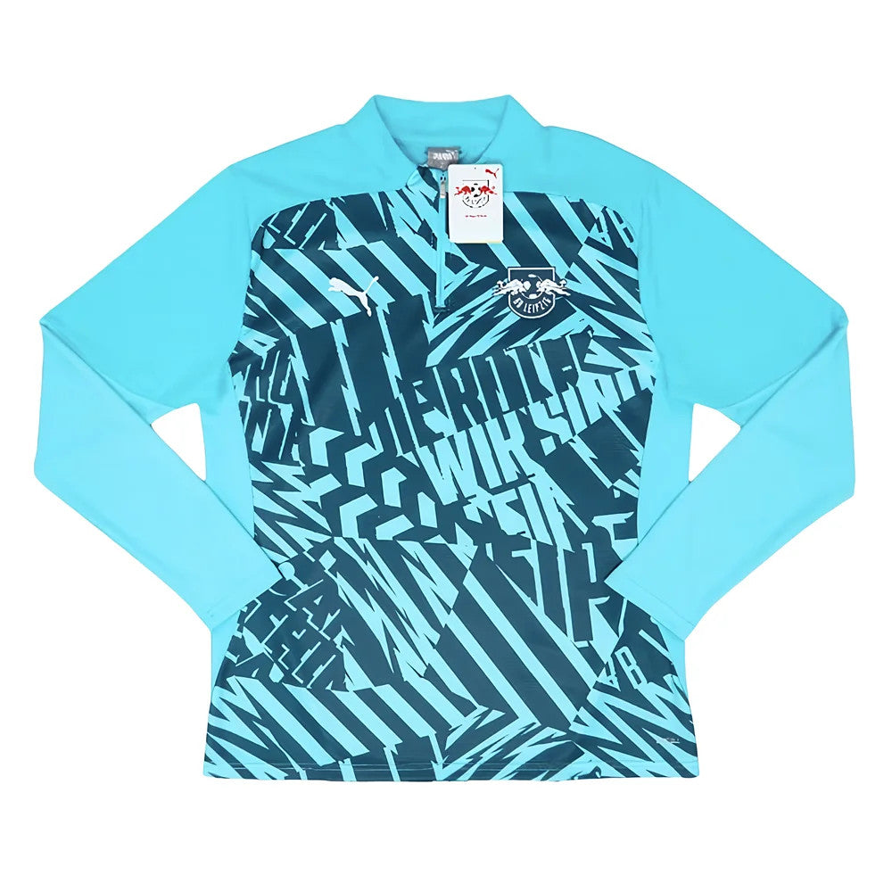 2024-2025 Red Bull Leipzig Pre-Match 1/4 Zip Top (Aqua)_0