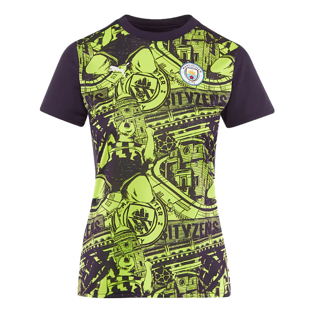 2024-2025 Man City Pre-Match Shirt (Yellow Glow) - Womens_0