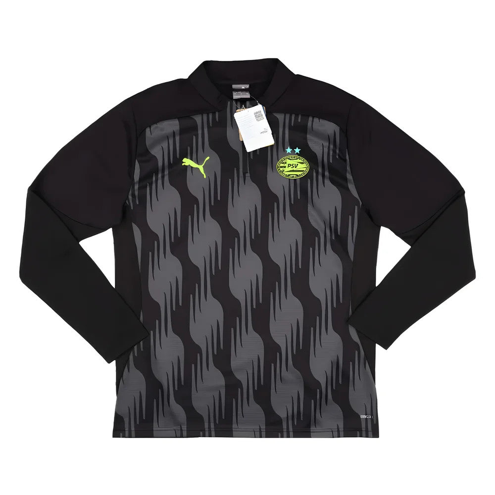 2024-2025 PSV Eindhoven Prematch 1/4 Zip Top (Black)_0