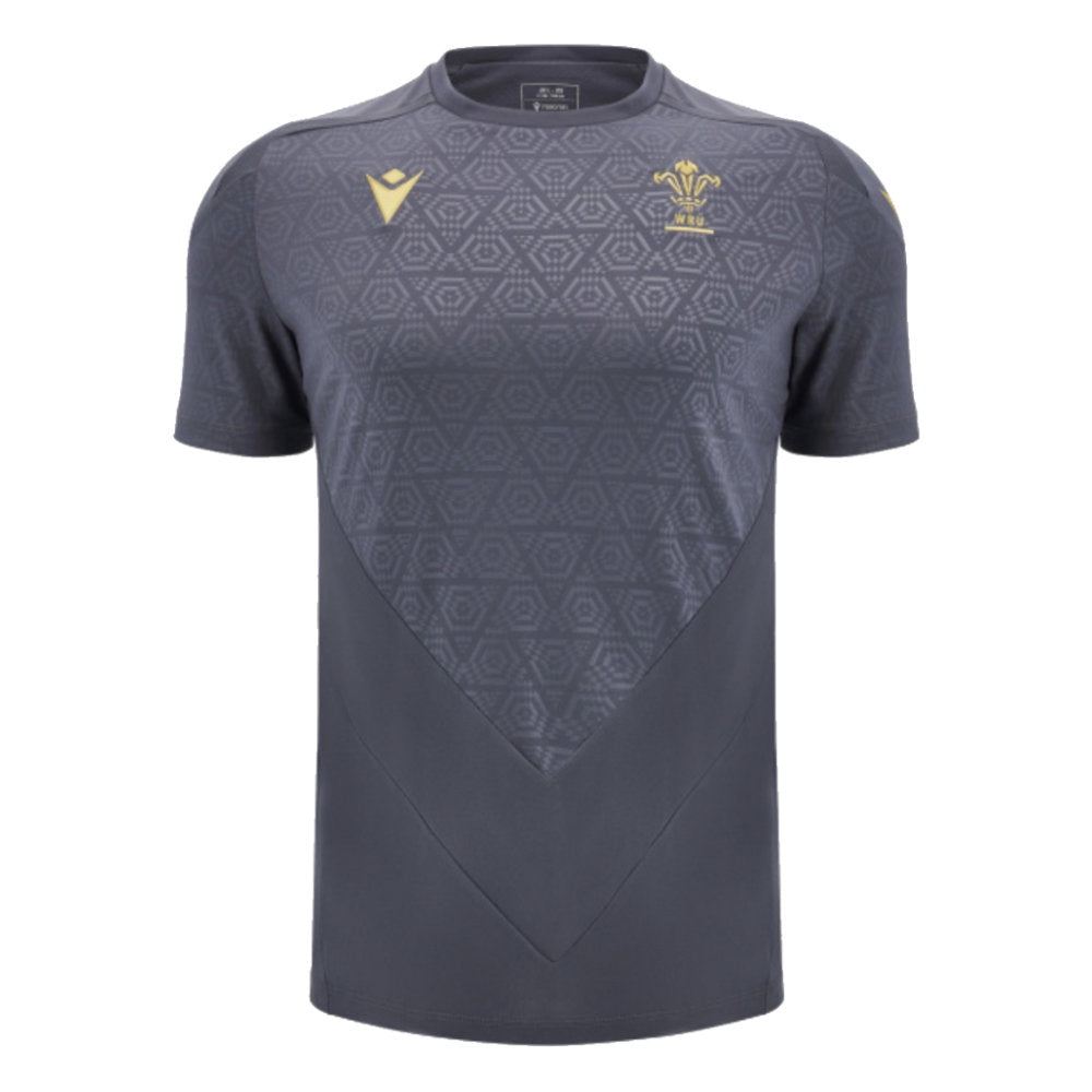 2024-2025 Wales WRU Rugby Training Poly Shirt (Anthracite) - Kids (North 14)_3