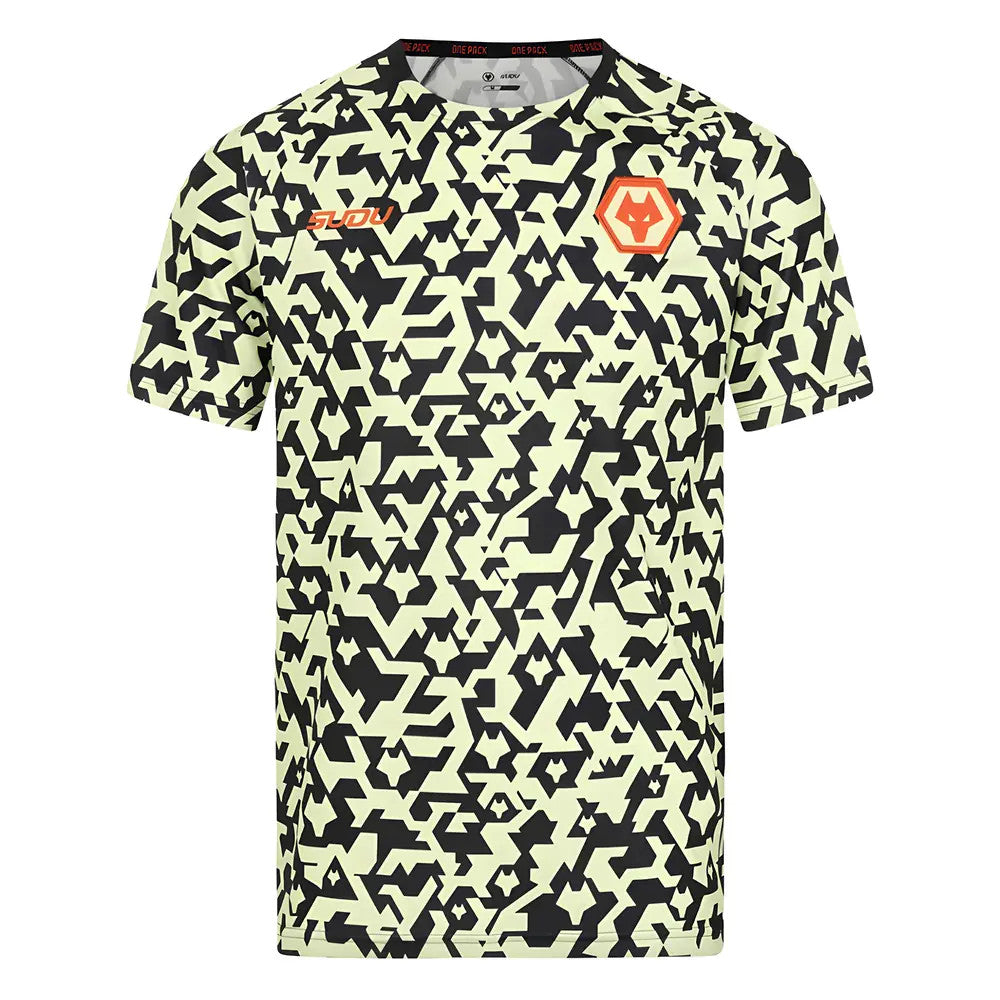 2024-2025 Wolves Pre Match T-Shirt - Black/Lime_0