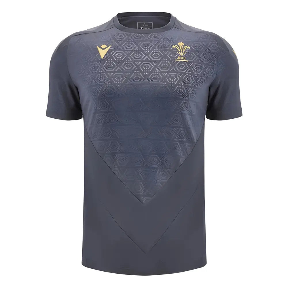 2024-2025 Wales Rugby Training Poly Shirt (Anthracite)_0