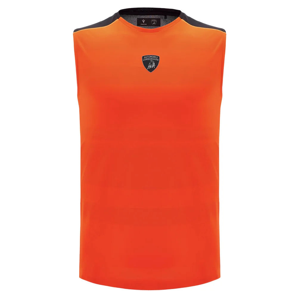 2025 Lamborghini Poly Sleeveless Shirt Orange/Black_0