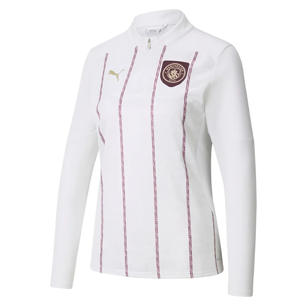 2024-2025 Man City Prematch Half Zip Top (White)_0