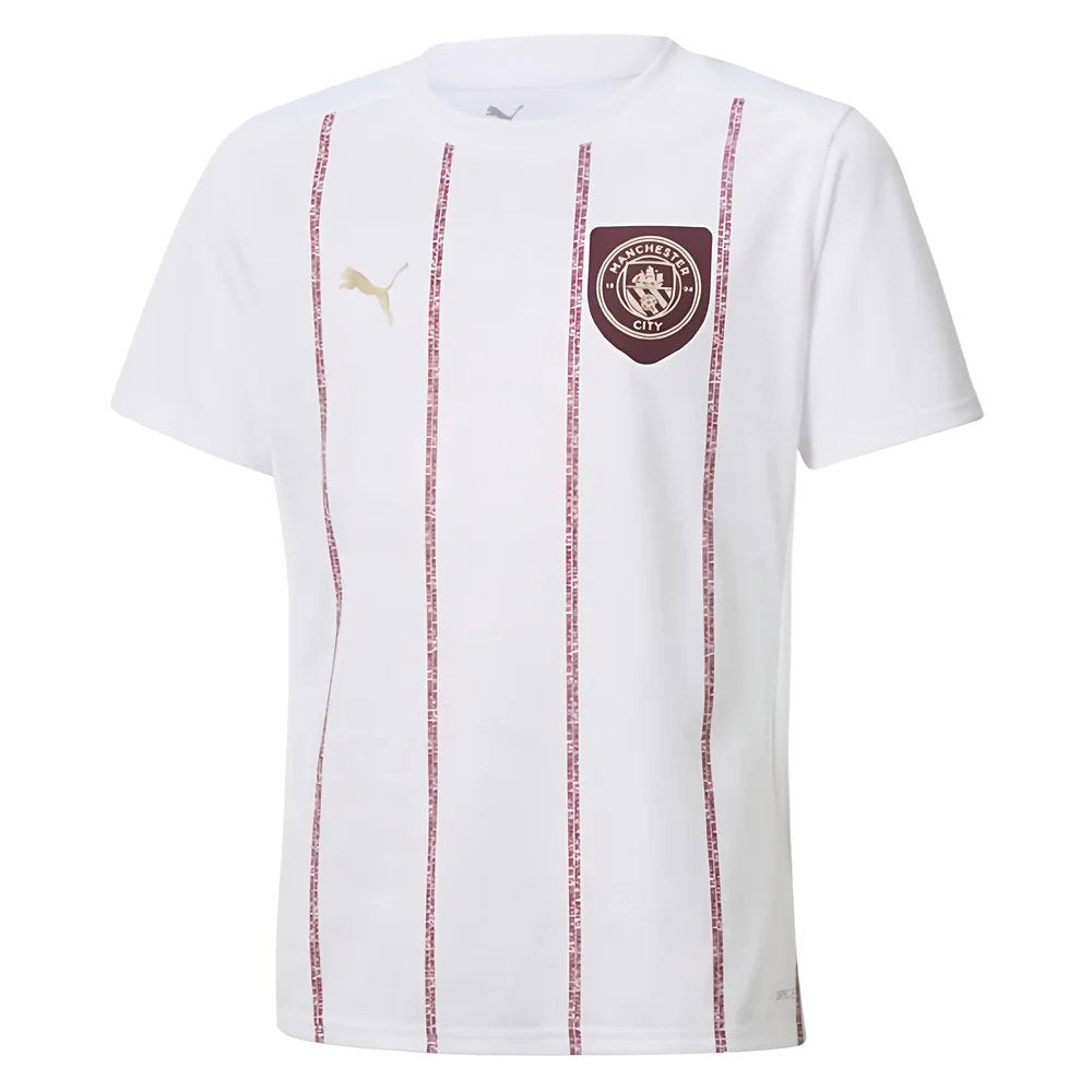 2024-2025 Man City Prematch SS Jersey (White) - Kids (Akanji 25)_3