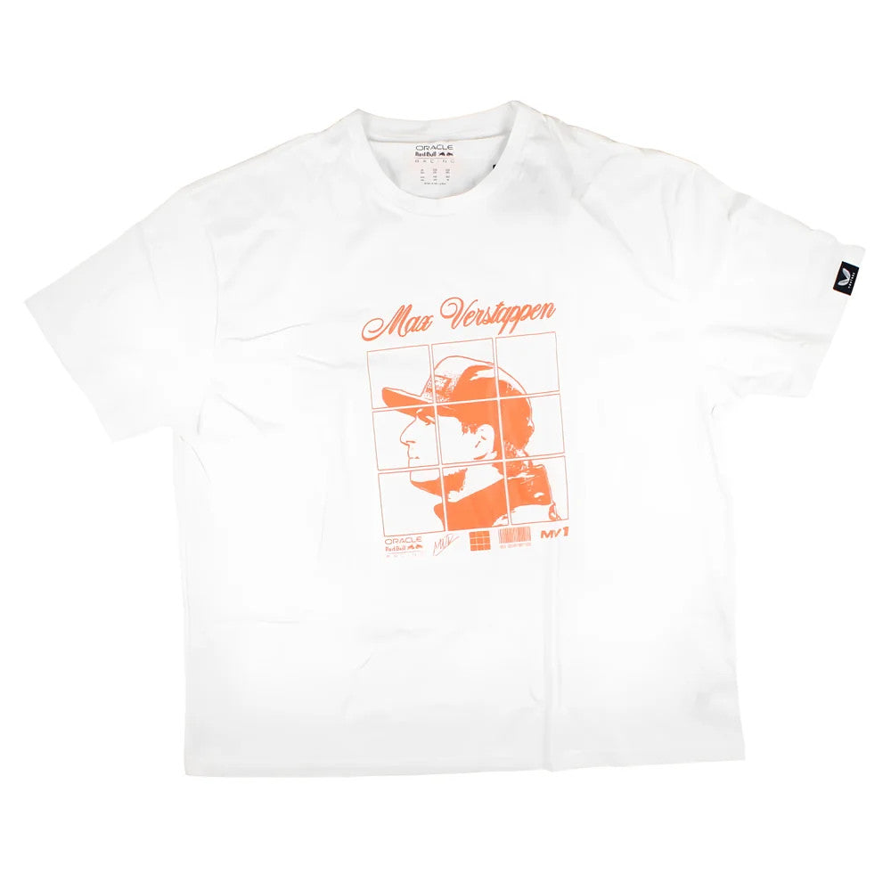 2025 Red Bull Racing Max Verstappen Puzzle T-Shirt (White)_0