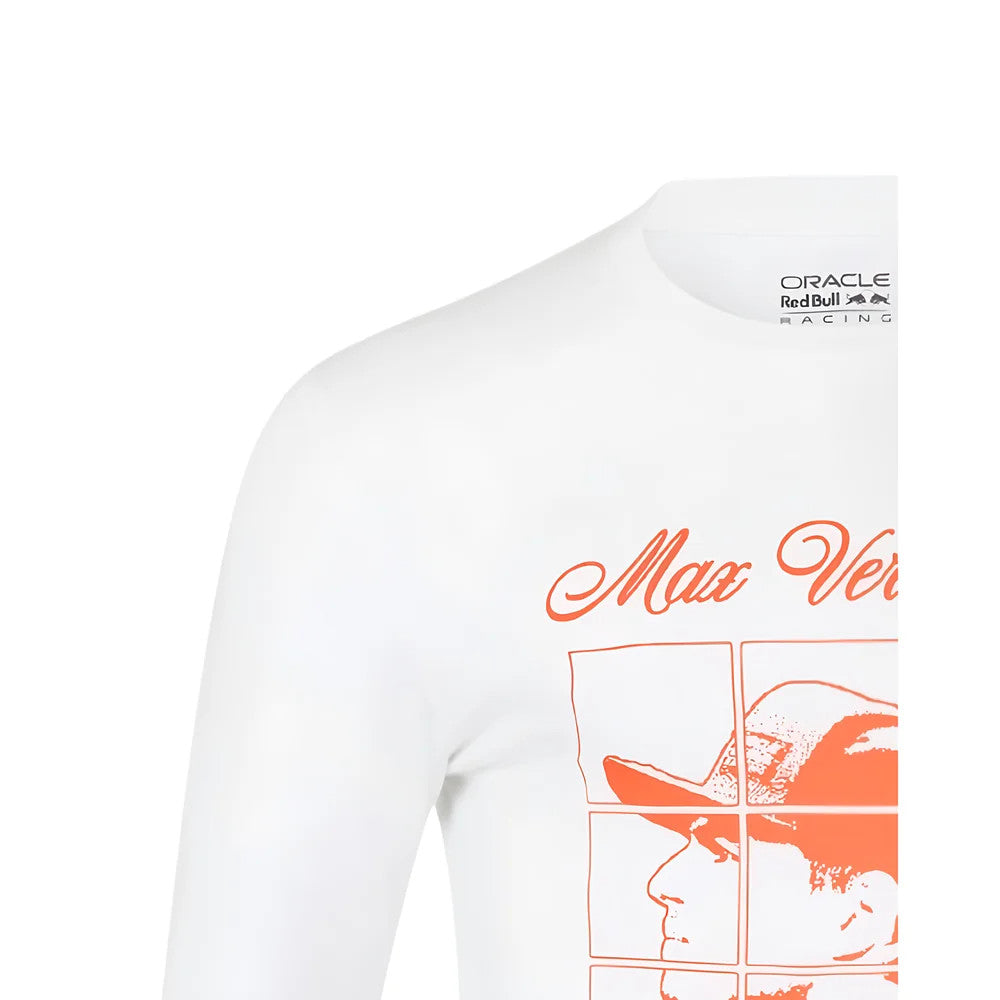2025 Red Bull Racing Max Verstappen Puzzle L/S T-Shirt (White)_1