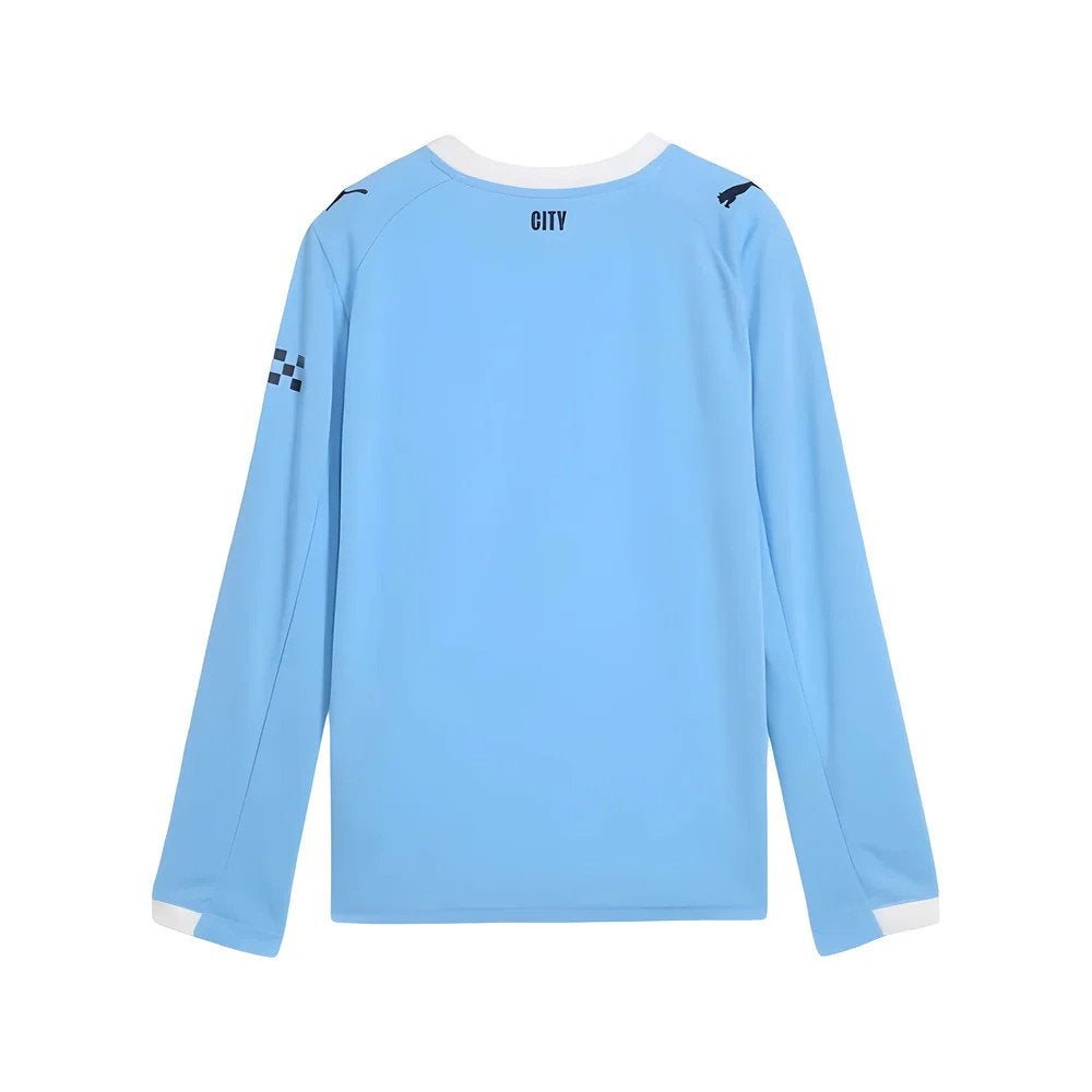 2025-2026 Man City Long Sleeve Home Shirt (Kids) (Goater 9)_1