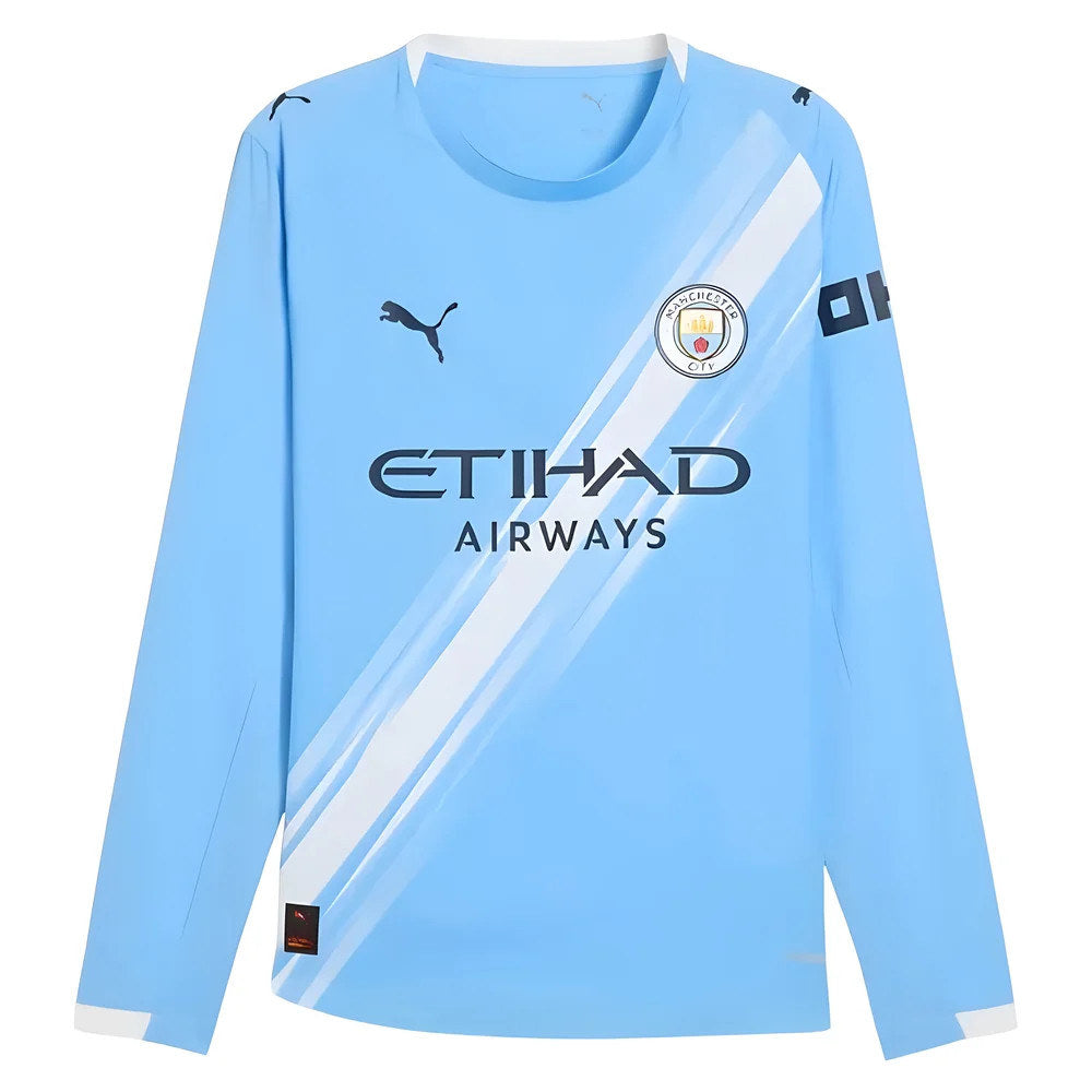 2025-2026 Man City Authentic Long Sleeve Home Shirt (Nico 14)_2