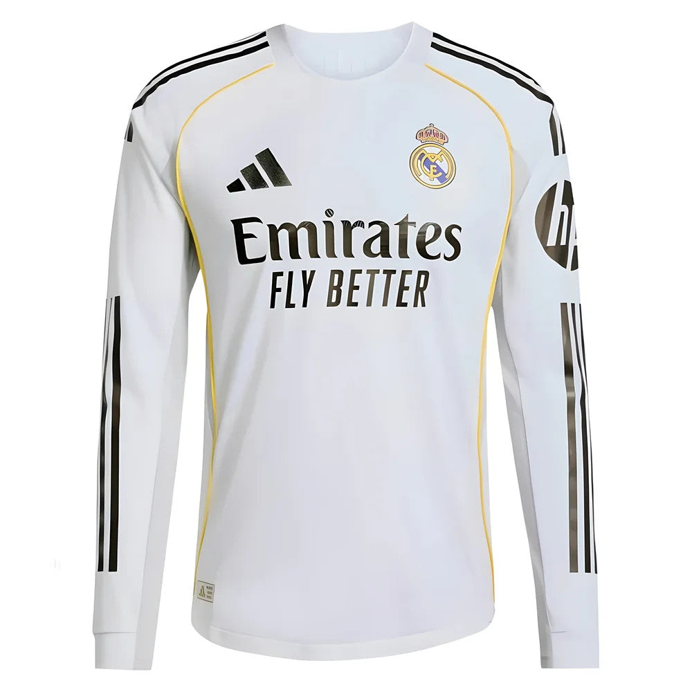 2025-2026 Real Madrid Authentic Long Sleeve Home Shirt_0