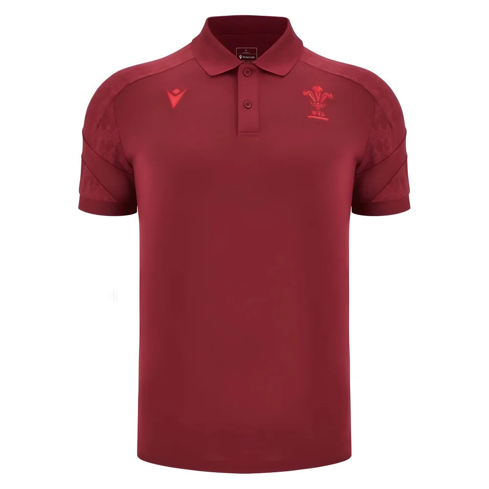 2025-2026 Wales WRU Travel Poly Polo Shirt (Deep Red)_0