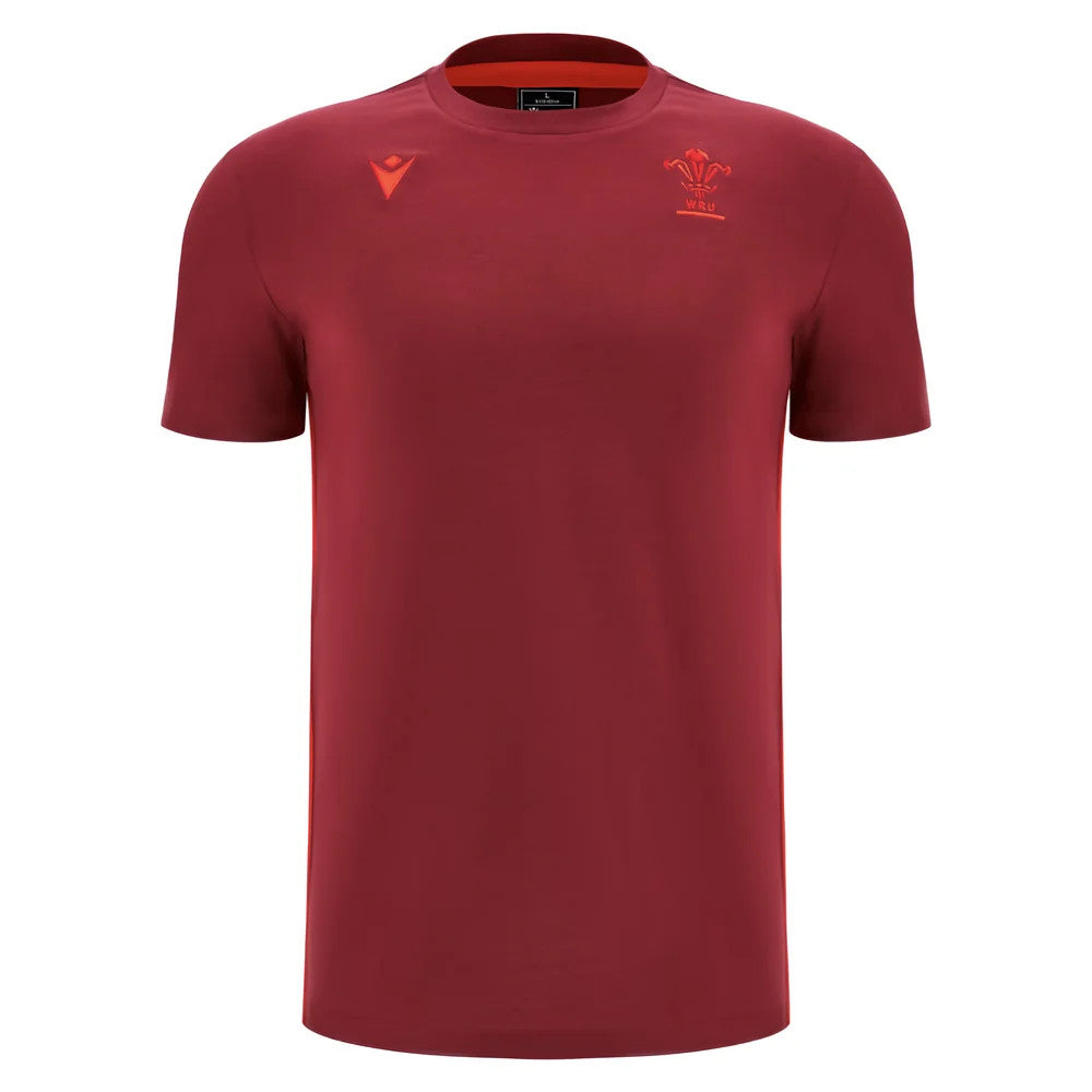 2025-2026 Wales WRU Rugby Travel Cotton Tee (Deep Red)_0