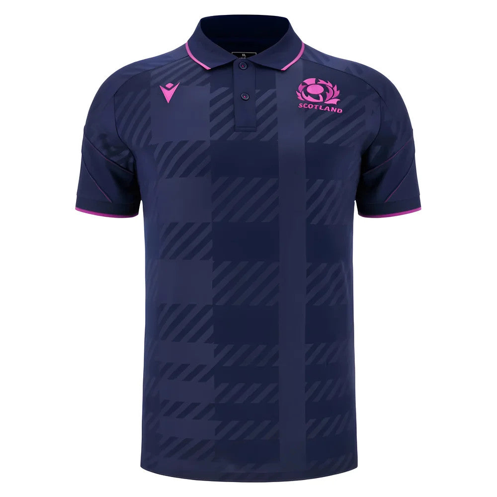 2025-2026 Scotland Rugby Travel Poly Polo Shirt (Navy)_0