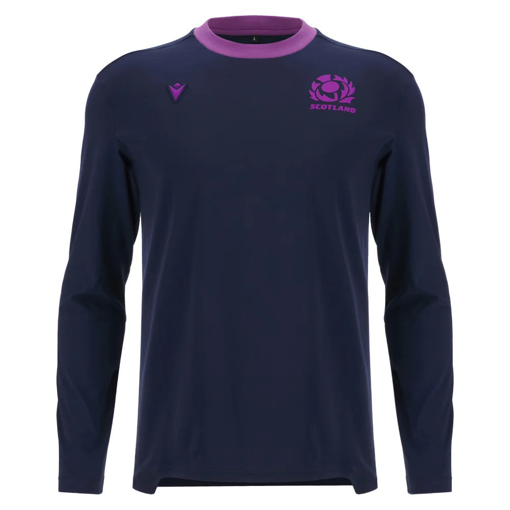 2025-2026 Scotland Rugby Ath Cotton LS Tee (Navy)_0