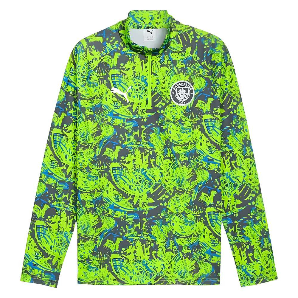 2025-2026 Man City Warm Up 1/4 Zip Top (Pro Green)_0