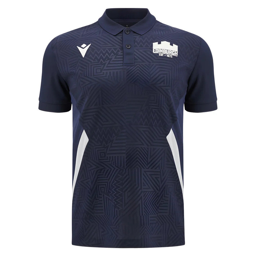 2025-2026 Edinburgh Rugby Travel Polo Shirt (Navy)_0