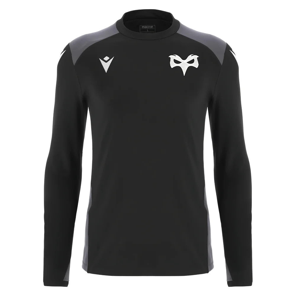 2025-2026 Ospreys Rugby Training Roundneck Top (Black)_0