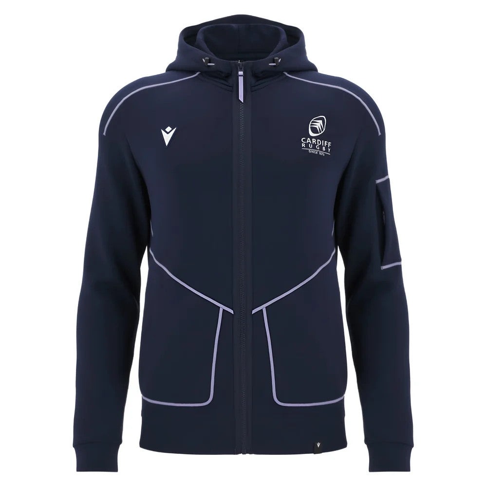 2025-2026 Cardiff Blues Warm Up Ath Full Zip Hoodie (Black)_0