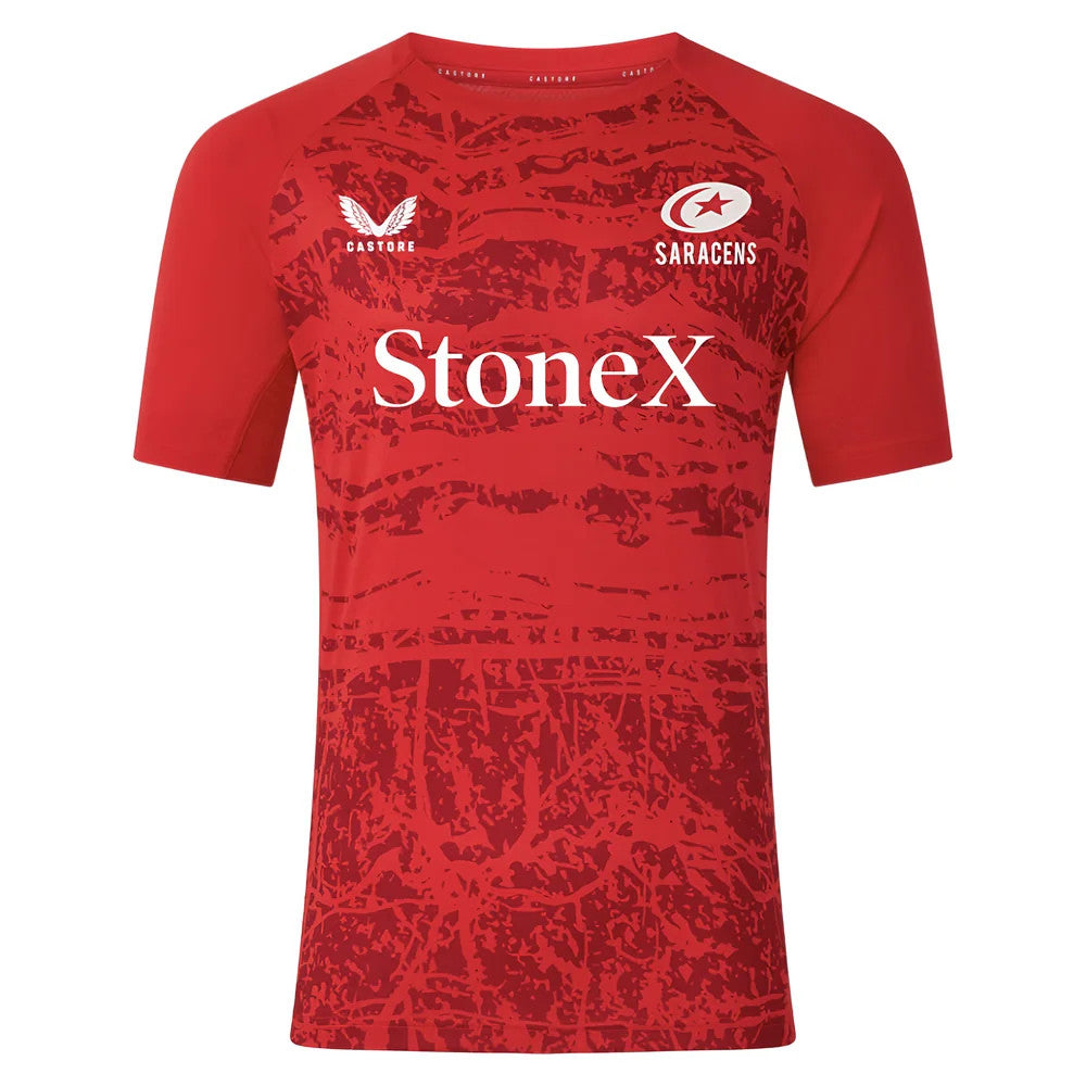 2025-2026 Saracens Pre Match Short Sleeve Tee (Red)_0