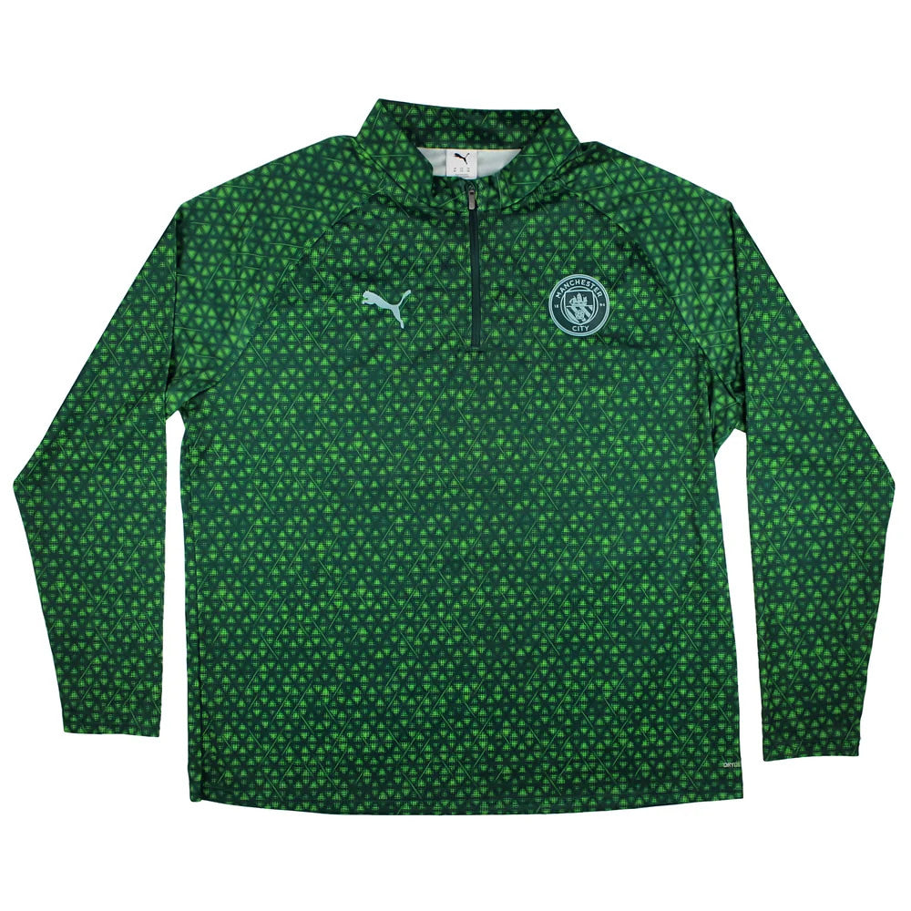 2025-2026 Man City Warm Up 1/4 Zip Top (Green Terrain)_0