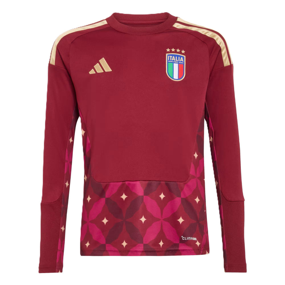 2026-2027 Italy Home Goalkeeper Shirt (Burgundy) - Kids_0