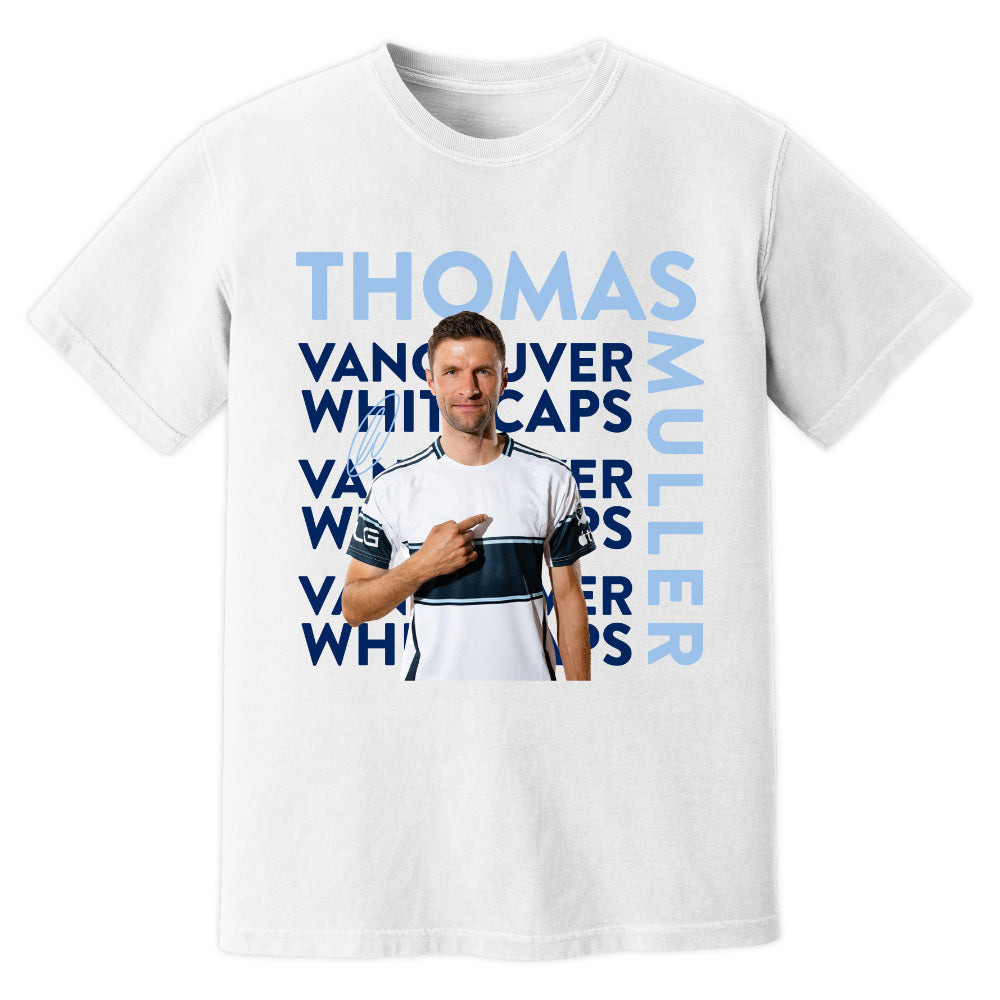 Thomas Muller Vancouver Whitecaps New Signing T-Shirt (White)_1