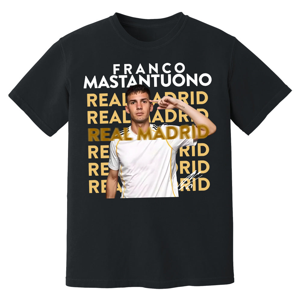 Franco Mastantuono Real Madrid New Signing T-Shirt (Black)_1