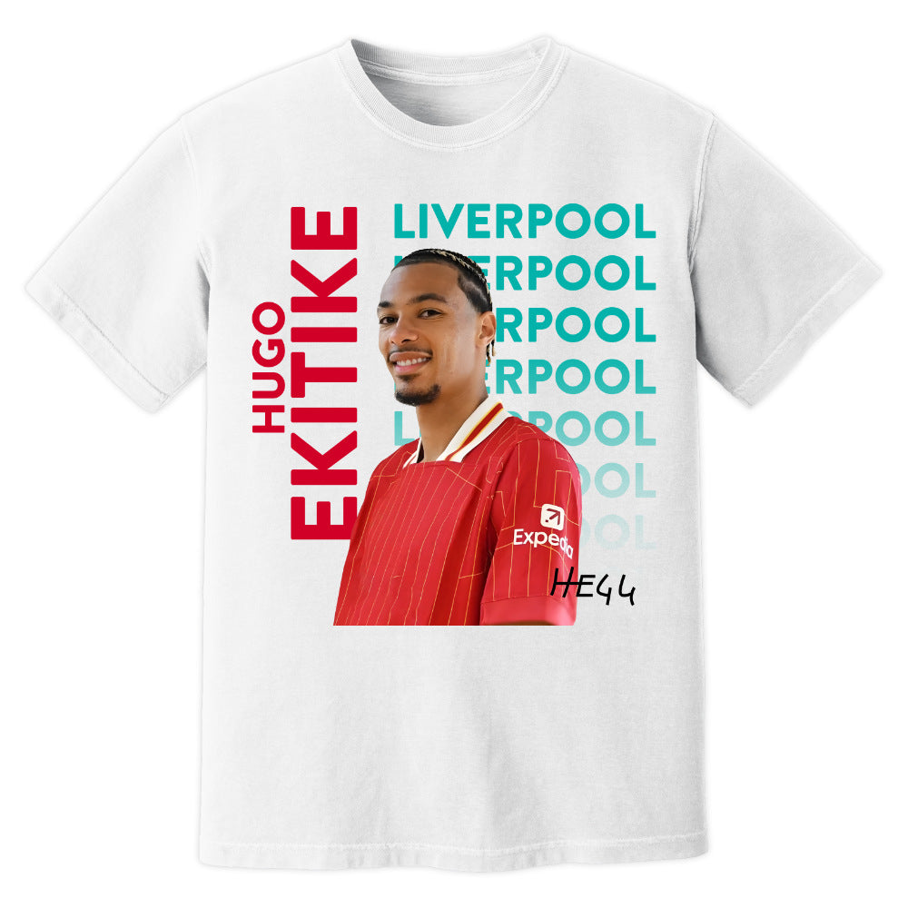 Hugo Ekitike Liverpool New Signing T-Shirt (White)_1